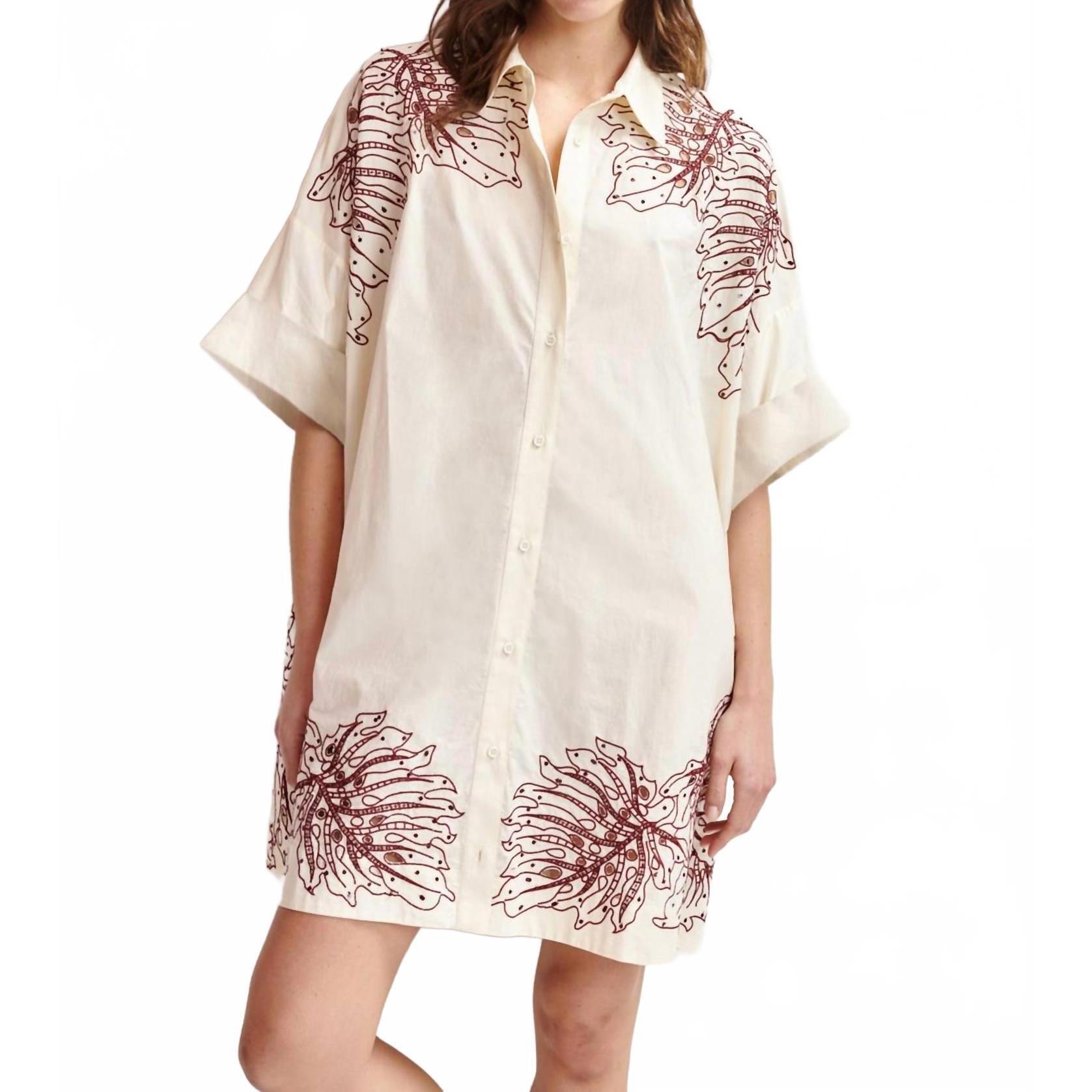 New Essentiel Antwerp Hontana Embroidered Mini Dress In Off-White